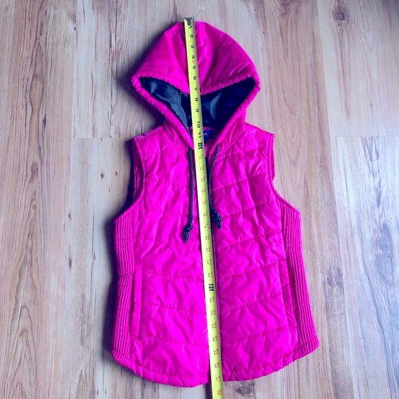 CITY STREETS Puffer Vest w/ Hood Pink XS Women’s - Picture 6 of 14